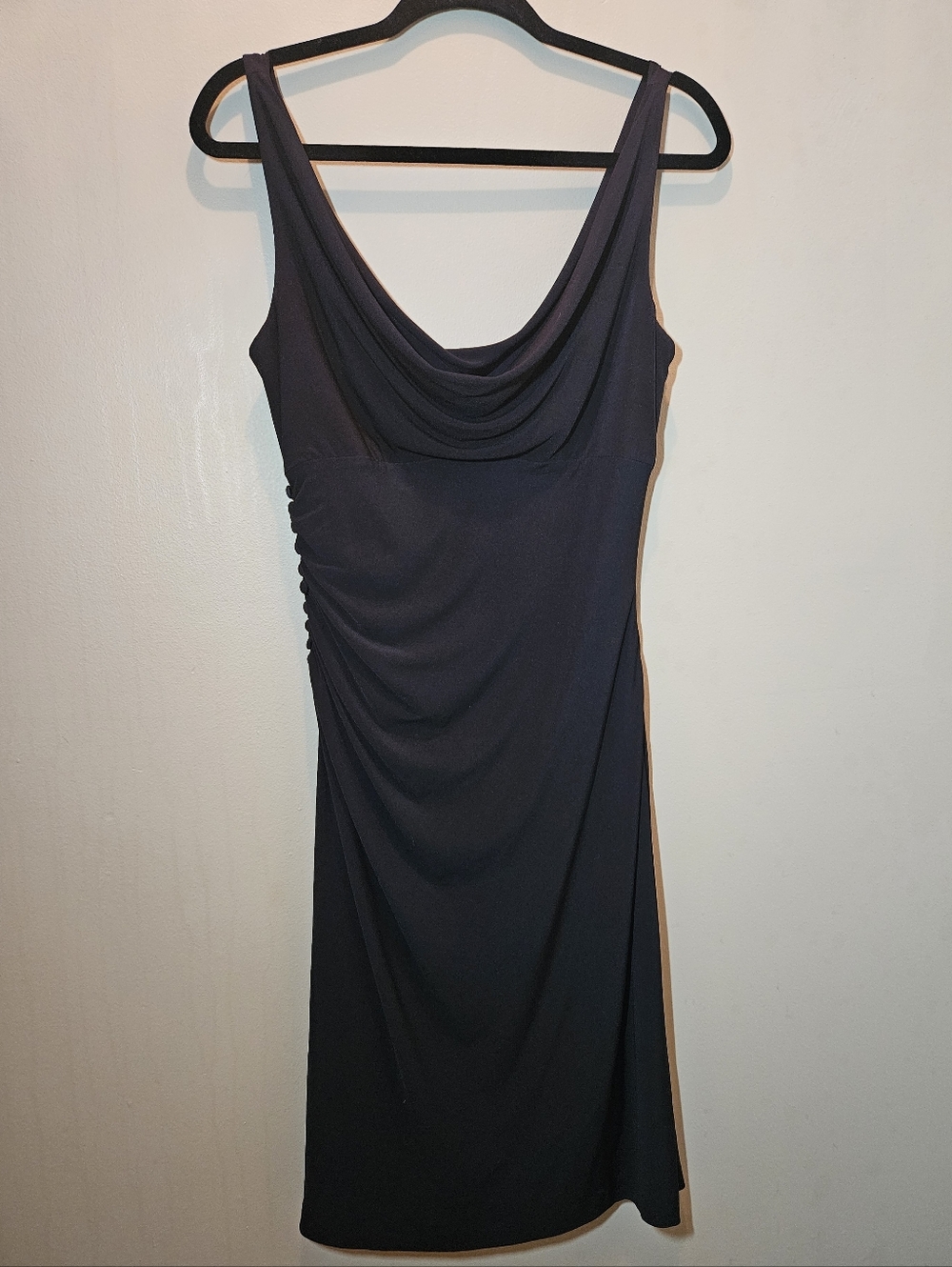 White House Black Market Black Cowl Neck Midi Dress